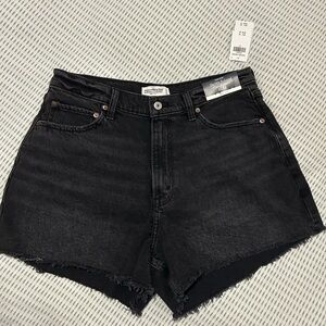Abercrombie & Fitch High Waist Black Denim Shorts